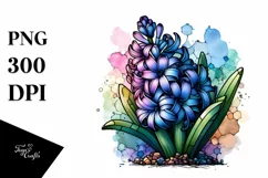 s"tained Hyacinth Round Wood | Sublimation Clipart Product Image 3