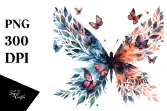 Bird with Butterfly Silhouettes, Transparent PNG Product Image 1