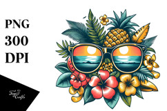 Vintage Tropical Beach Sunglasses PNG Product Image 1