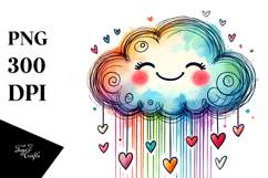 Simple Smiling Cloud PNG Product Image 1