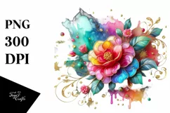 Watercolor Luxury Flower Splash Clipart Product Image 1