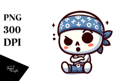 Cute Skull with Bandana PNG Product Image 1