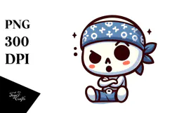 Cute Skull with Bandana PNG Product Image 1