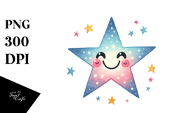 Colorful Whimsical Star, Transparent PNG Product Image 1
