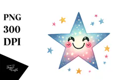 Colorful Whimsical Star, Transparent PNG Product Image 1