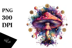 Magical Celestial Mushroom Tarot PNG Product Image 1