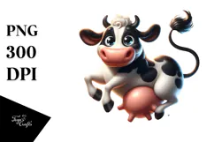 Goofy Holstein Cow PNG Product Image 1