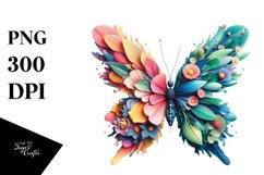 Abstract Vibrant Butterfly PNG Product Image 3