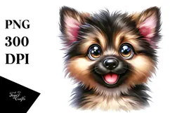 Creative Baby Cartoon German Shepherd PNG Product Image 1