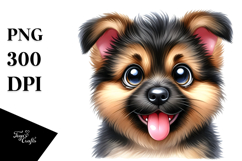 Creative Baby Cartoon German Shepherd PNG Product Image 1