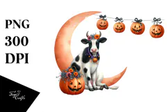 Funny Cow with Halloween Costume PNG Product Image 1