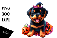 Expressive Baby Rottweiler, Halloween PNG Product Image 1