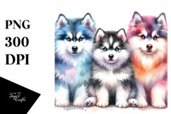 Colorful Siberian Husky Watercolor Product Image 3