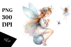 Washed Watercolor Whimsical Fairy, Transparent PNG Product Image 1
