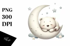 Sleeping Bear Clipart |T-shirt, Mug PNG Product Image 1