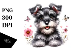 Miniature Schnauzer with Big Eyes, Transparent PNG Product Image 1