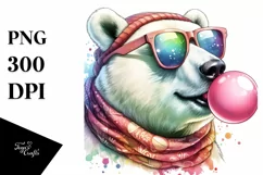 Colorful Quirky Polar Bear Artistic Image | Clipart Product Image 3
