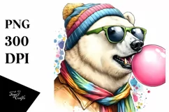 Colorful Quirky Polar Bear Artistic Image | Clipart Product Image 3