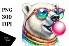 Colorful Quirky Polar Bear Artistic Image | Clipart Product Image 3