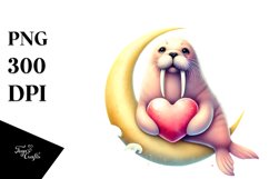 Adorned Walrus on Half Moon, PNG Product Image 1