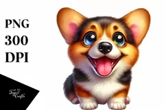 Colorful Crazy Pembroke Welsh Corgi | Sublimation | Clipart Product Image 1