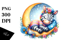 Cute Baby Zebra Dressed for Summer PNG Product Image 1