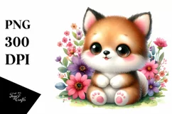 Smiling Baby with Flowers, Transparent PNG Product Image 1