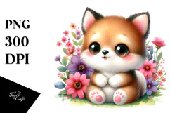 Smiling Baby with Flowers, Transparent PNG Product Image 1