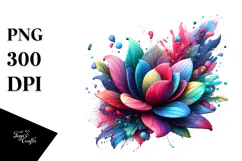 Abstract Colorful Glossy Magnolia PNG Product Image 1