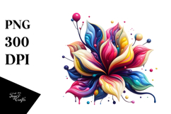 Abstract Colorful Glossy Magnolia PNG Product Image 1
