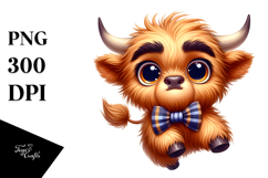 Watercolor Cow with Party Hat, High-Res PNG Product Image 1