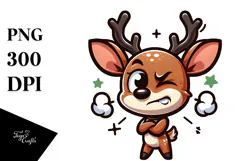 Goofy Cartoon Deer with Side-Eye PNG Product Image 1