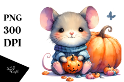 Cute Baby Mouse Pumpkin | Clipart Product Image 1