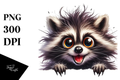 Funny Watercolor Raccoon Sticker Product Image 1