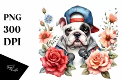Bulldog Hip Hop Singer Flowers Product Image 1