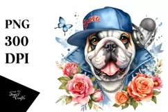 Bulldog Hip Hop Singer Flowers Product Image 1