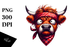 Highland Cow Bandana PNG Product Image 1