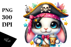 Colorful Bunny with Coffee Cup PNG Product Image 1