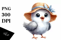 Baby Dove Standing Sun Hat | Sublimation Clipart Product Image 1