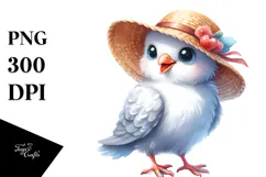 Baby Dove Standing Sun Hat | Sublimation Clipart Product Image 1