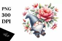 Colorful Gnome with Azalea | Sublimation | Clipart Product Image 3