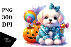 Cute Dog Halloween Sublimation Clipart Product Image 1