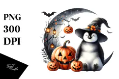Penguin in Halloween Costume PNG Product Image 1