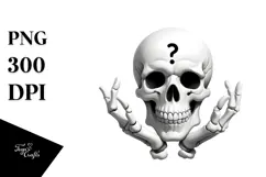 Funny Digital Painting with Skull PNG Product Image 1