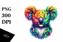 Abstract Vibrant Watercolor Koala, Transparent PNG Product Image 3