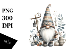 Washed Watercolor Boho Gnome PNG Product Image 1
