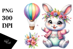 colorful Baby Bunny PNG Product Image 1