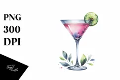 Watercolor Martini | Summer Clipart Product Image 1