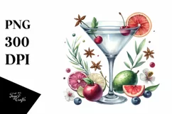 Watercolor Martini | Summer Clipart Product Image 3