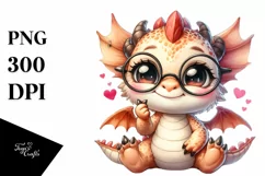 Colorful Baby Dragon Watercolor Clipart Product Image 1